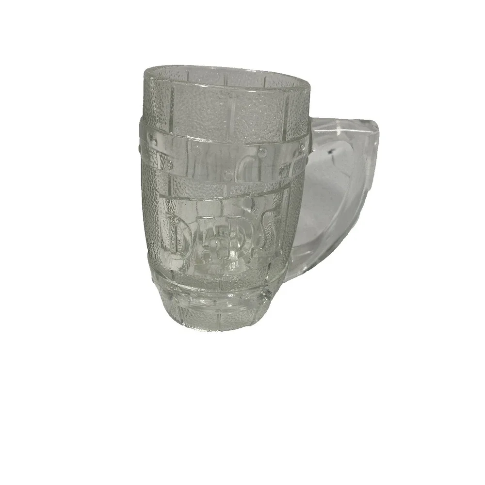 DADs‎ barrel shaped clear glass smaller beer mug